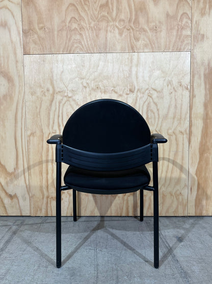 Black fabric waiting room chair