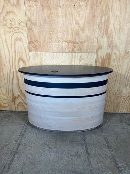 Oval desk/storage unit