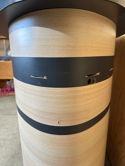 Oval desk/storage unit