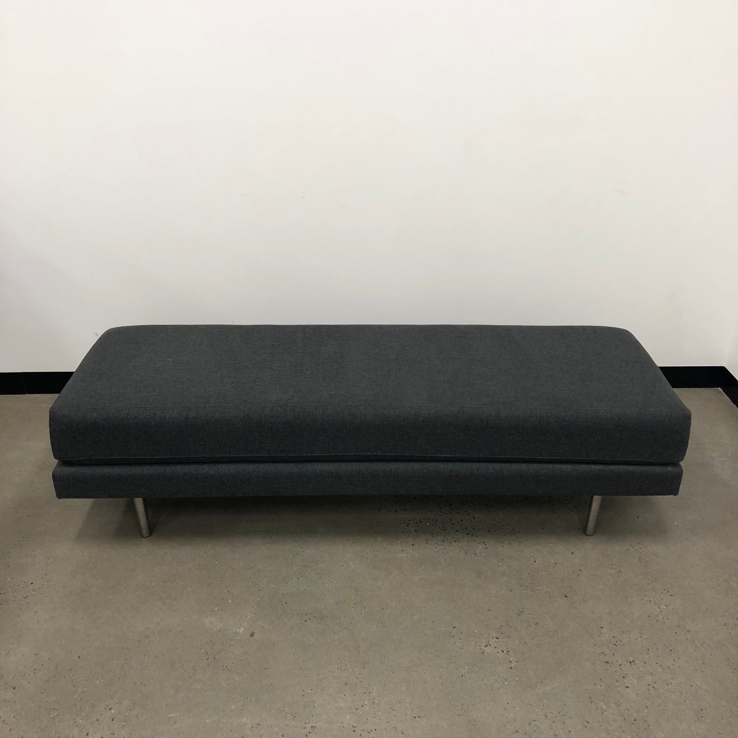 Dark Grey Backless Day Bed on Chrome Legs