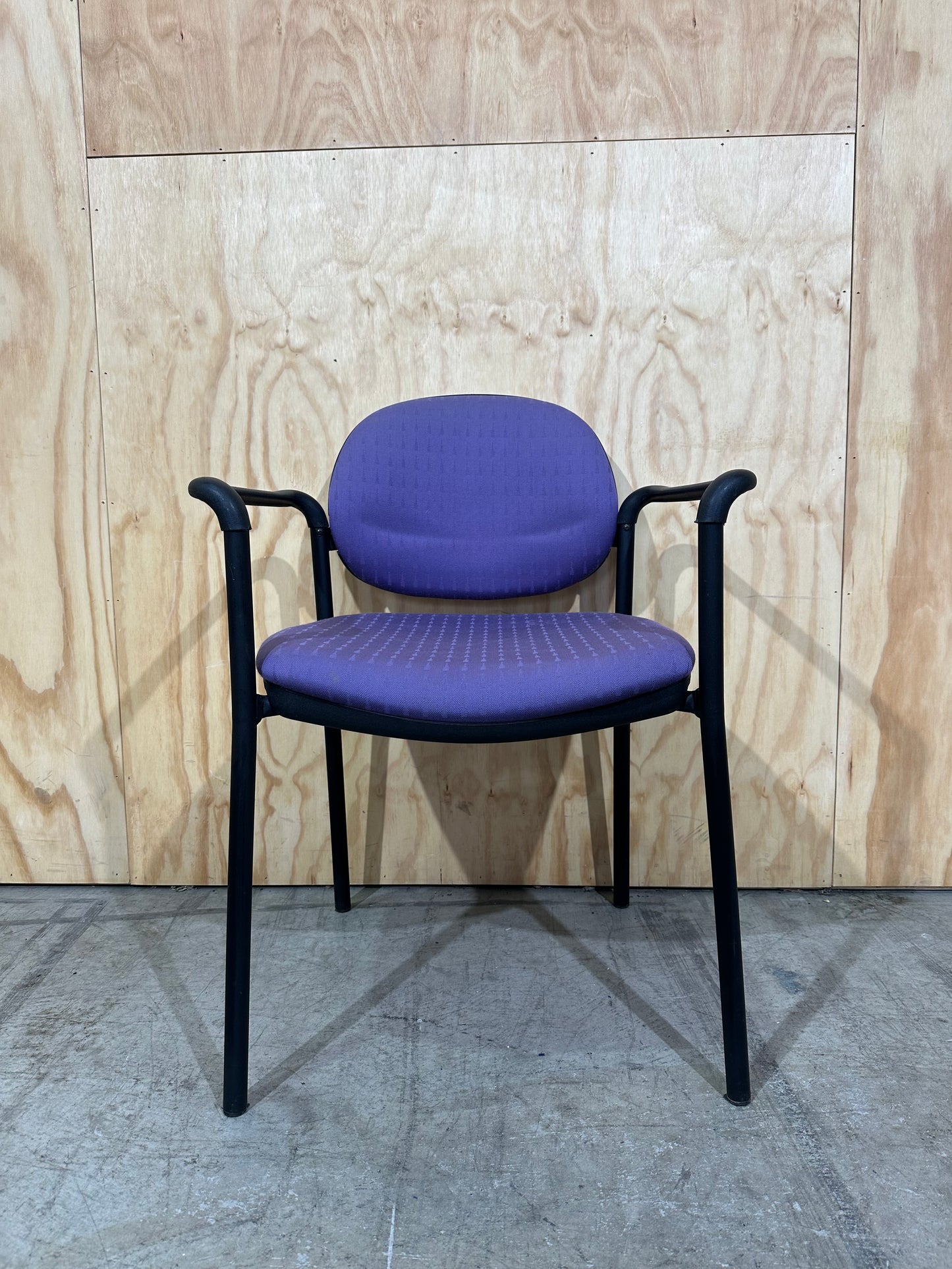 Purple Chair With Triangle Print Fabric