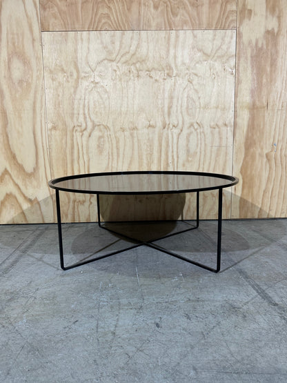 Low round coffee table in black