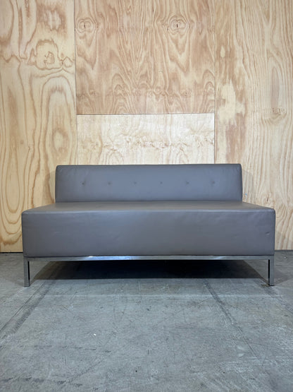 2 person vinyl sofa on chrome base