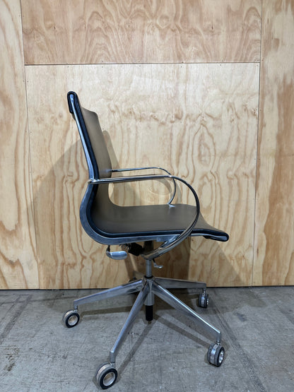 Black leather office chair