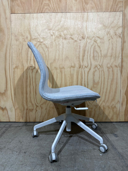 Light grey office swivel chair on castors