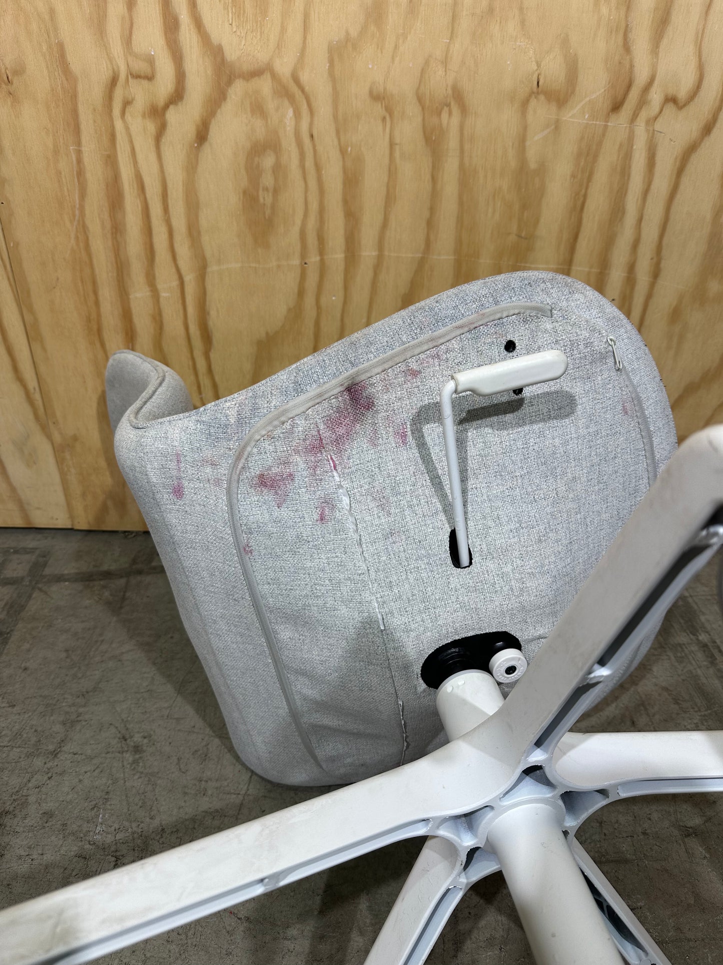 Light grey office swivel chair on castors