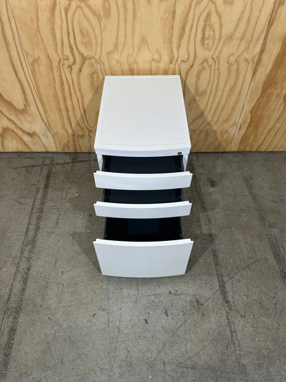 Curved white 3 drawer pedestal