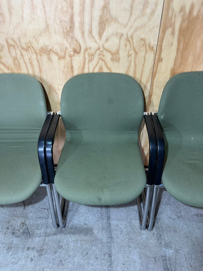 Set of 4 Vintage Wilkhahn FS Line cantilever chairs in Olive Green
