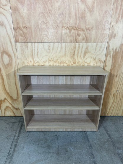 Double Shelf Wood Veneer Bookcase