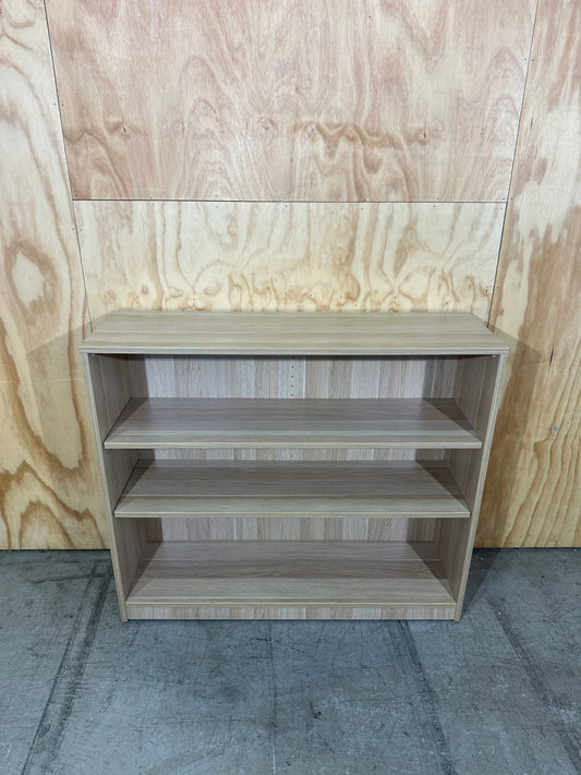 Double Shelf Wood Veneer Bookcase