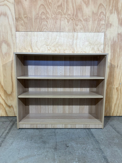 Double Shelf Wood Veneer Bookcase