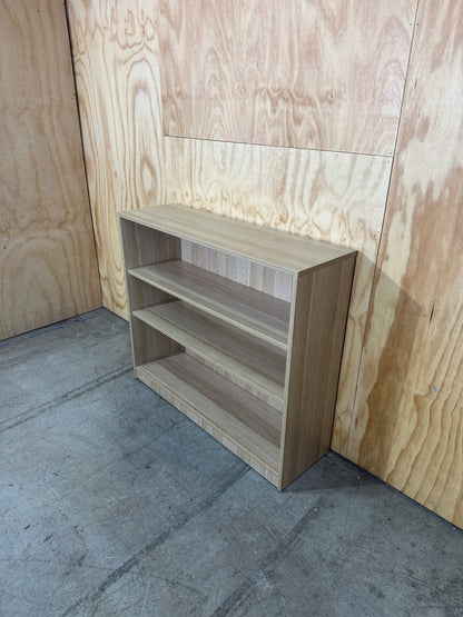 Double Shelf Wood Veneer Bookcase