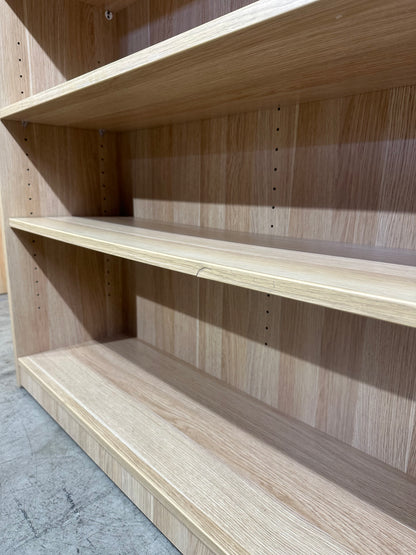 Double Shelf Wood Veneer Bookcase