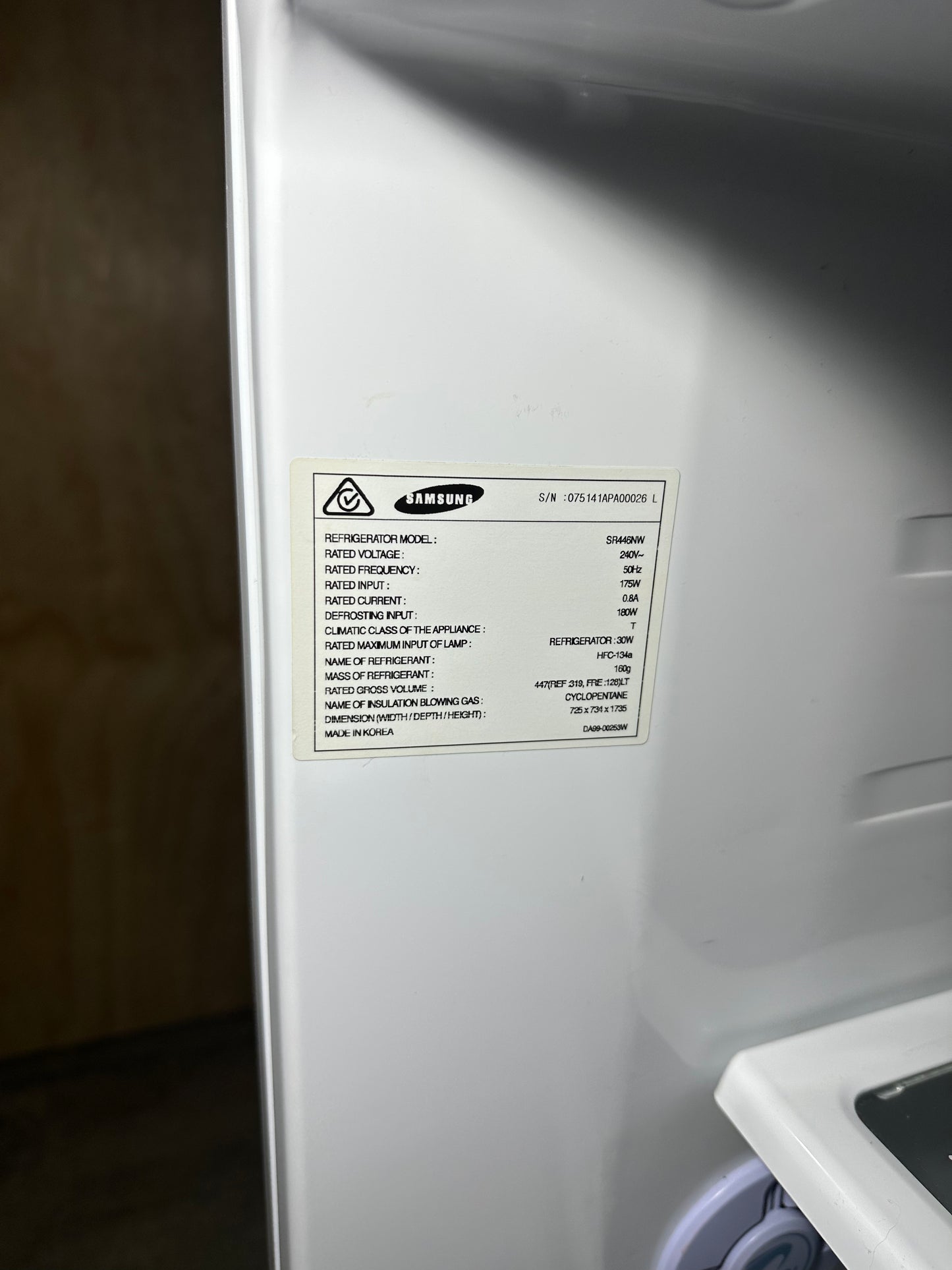 446L Samsung Fridge SR446NW