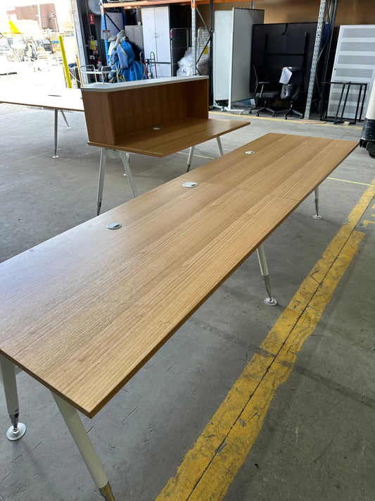 Fusion Workstation by Workspace Long Wood Veneer Desk