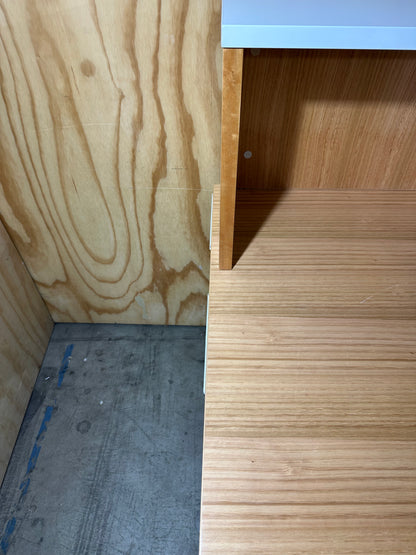 Fusion workstation by Workspace timber veneer with hutch
