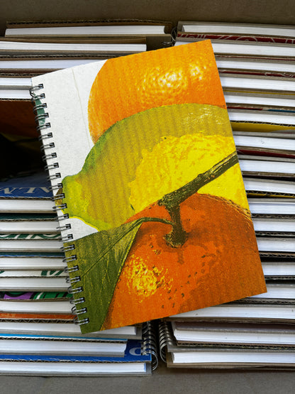 Green Collect Market Fruit Box Upcycled Notebook A5