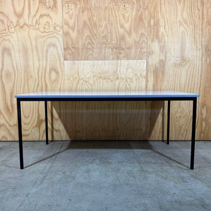 Grey Melamine Office Table with Rounded Edges