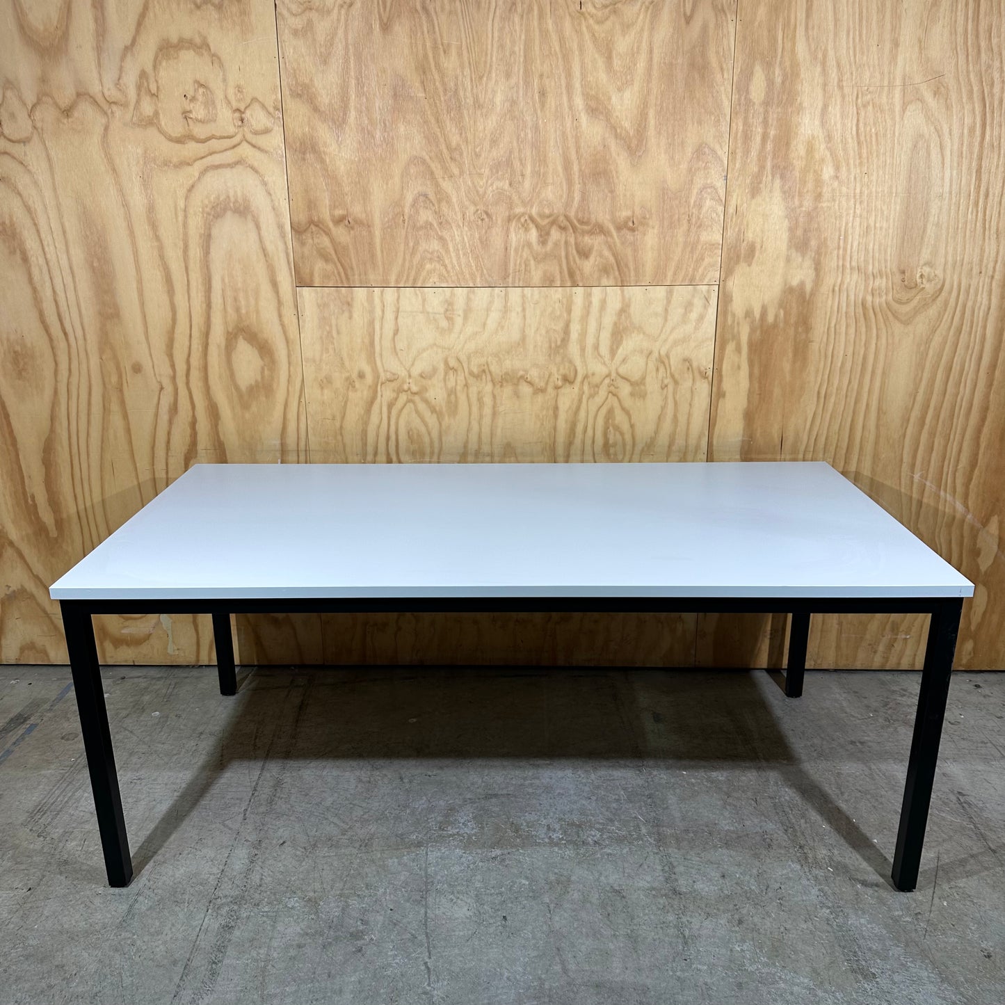 Grey Melamine Table with Square Edges