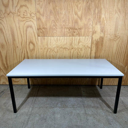Grey Melamine Table with Square Edges