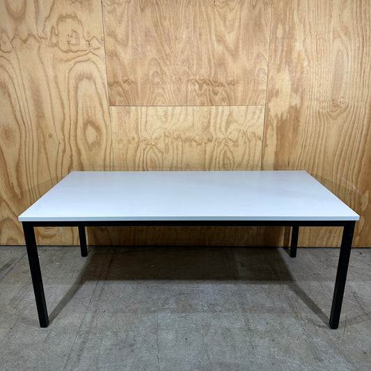 Grey Melamine Table with Square Edges