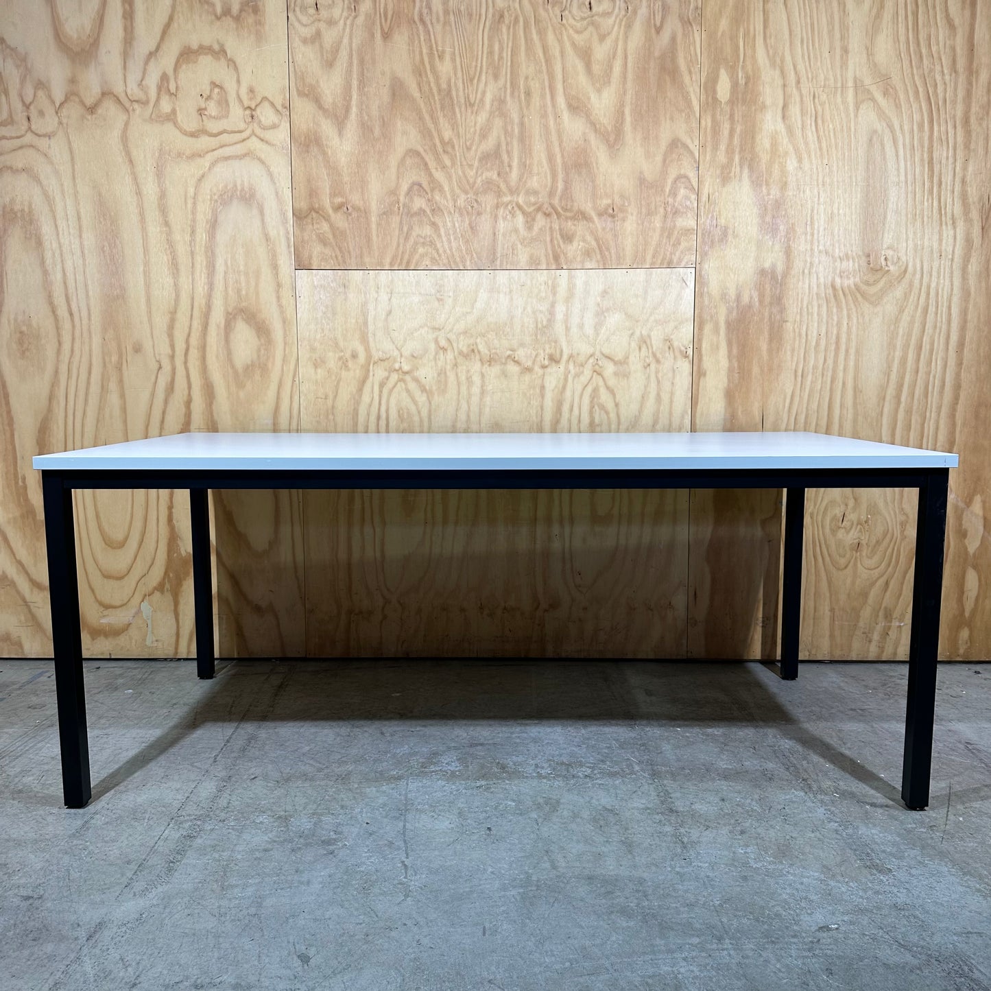 Grey Melamine Table with Square Edges