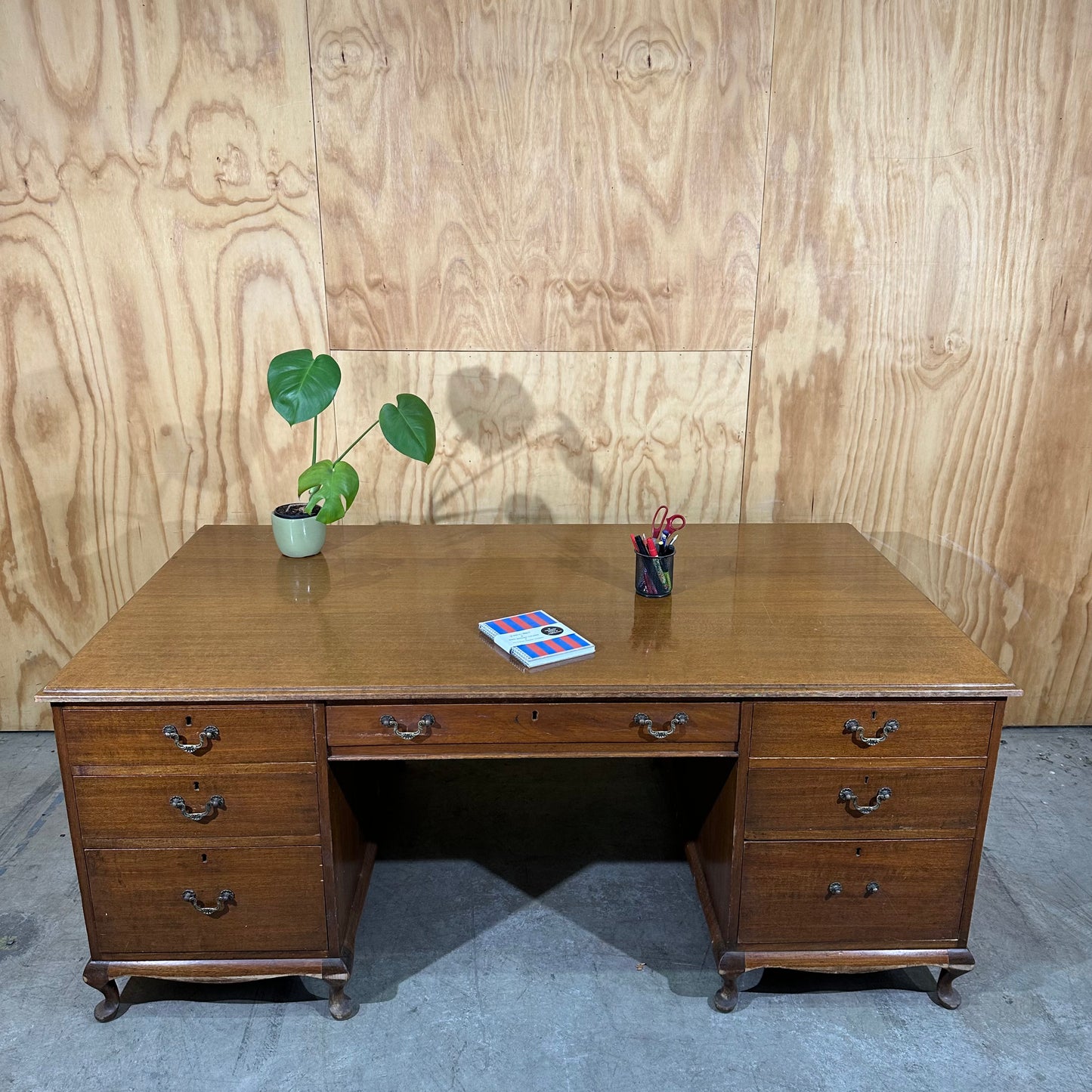 Vintage Twin Pedestal Executive Desk