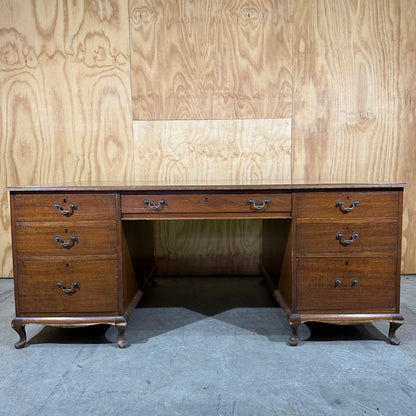 Vintage Twin Pedestal Executive Desk