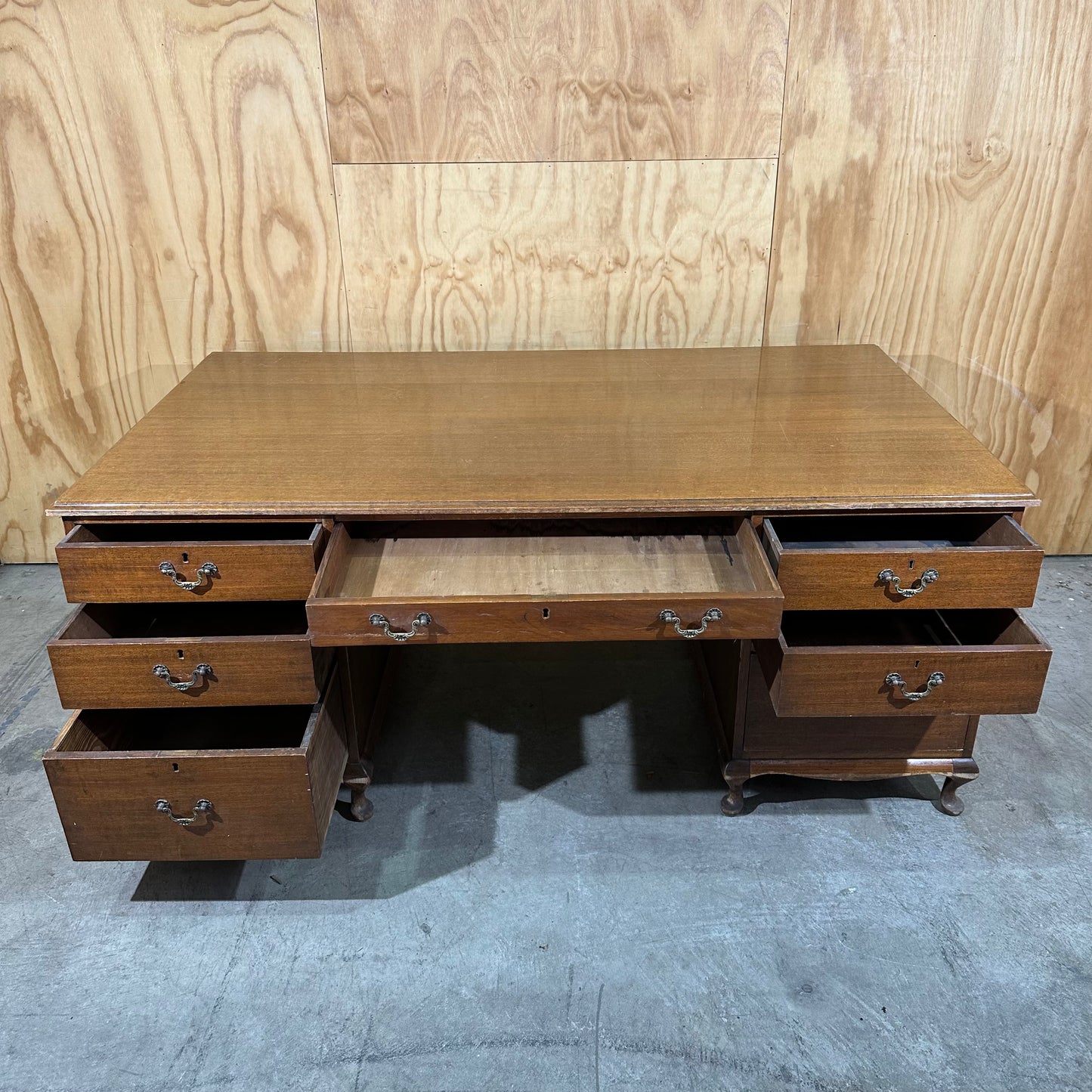 Vintage Twin Pedestal Executive Desk