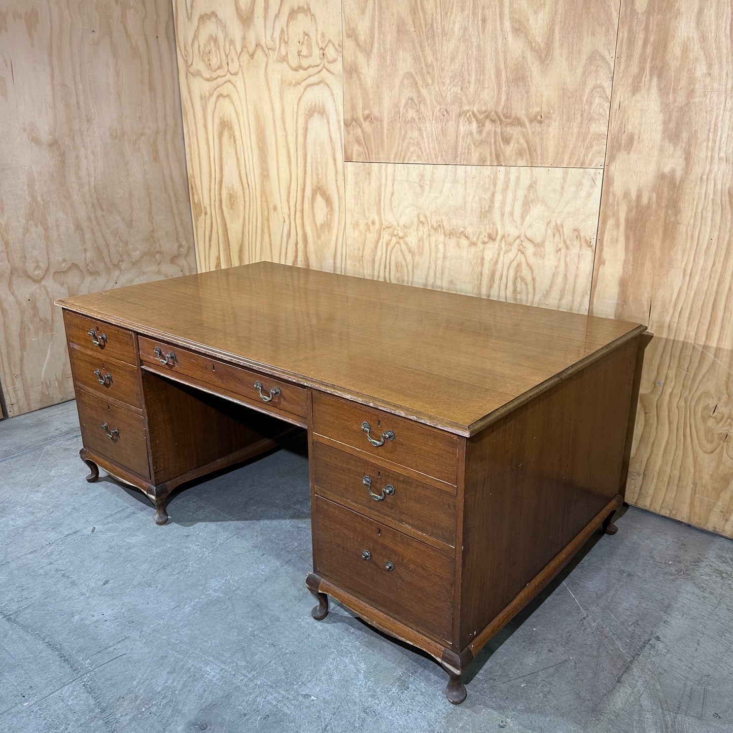 Vintage Twin Pedestal Executive Desk