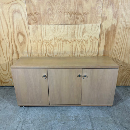 Wooden Veneer 3-Door Credenza