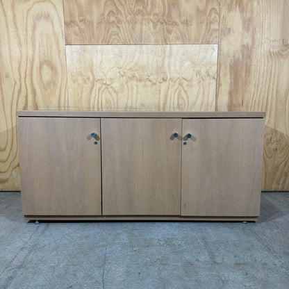 Wooden Veneer 3-Door Credenza