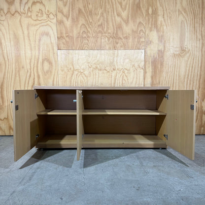 Wooden Veneer 3-Door Credenza