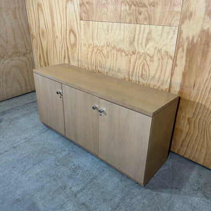 Wooden Veneer 3-Door Credenza