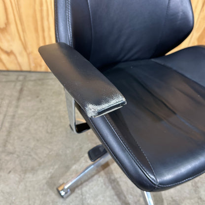 Corporate Chair Systems Black Leather Office Chair