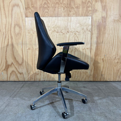 Corporate Chair Systems Black Leather Office Chair
