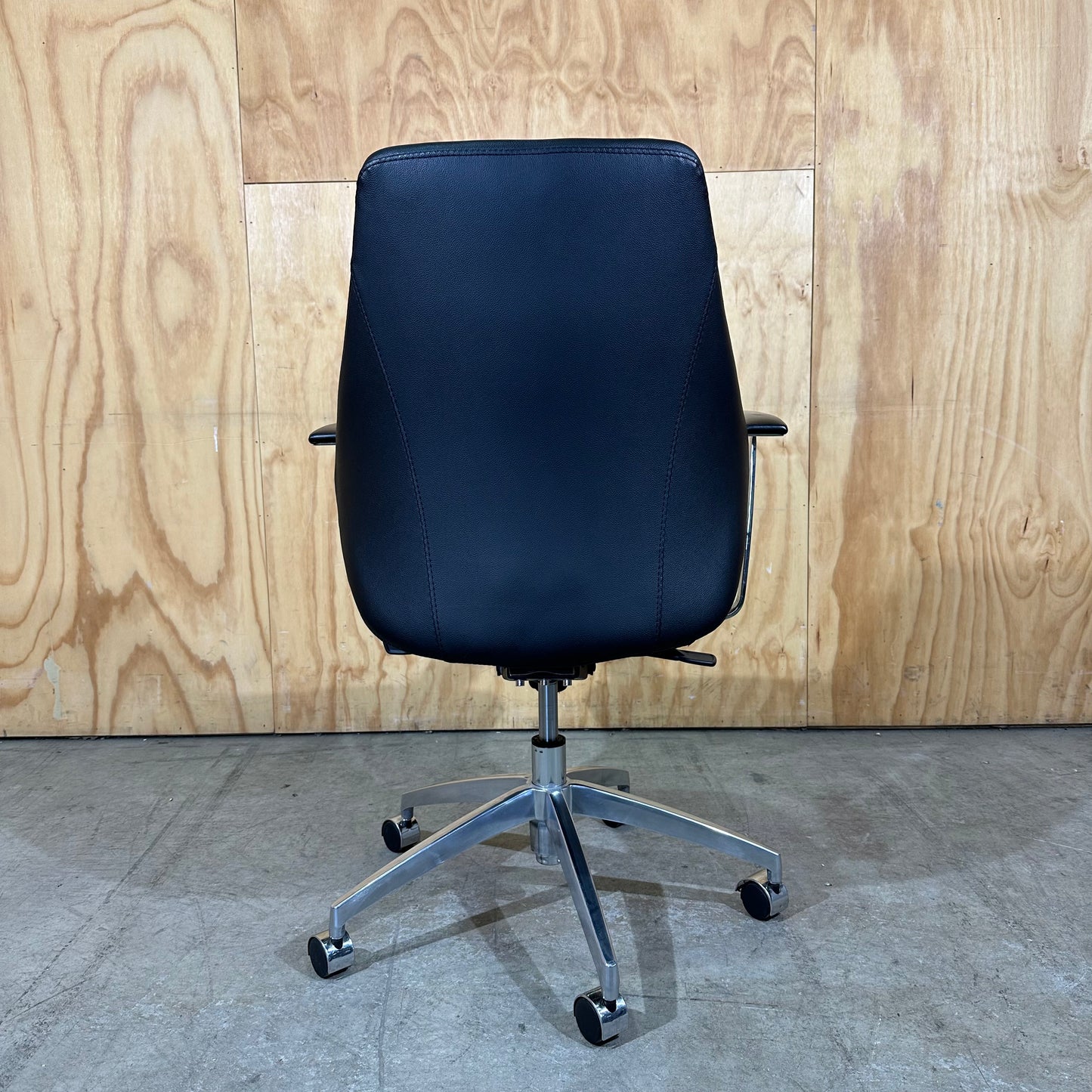Corporate Chair Systems Black Leather Office Chair