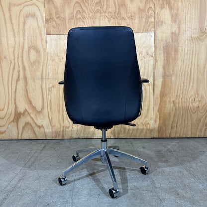 Corporate Chair Systems Black Leather Office Chair
