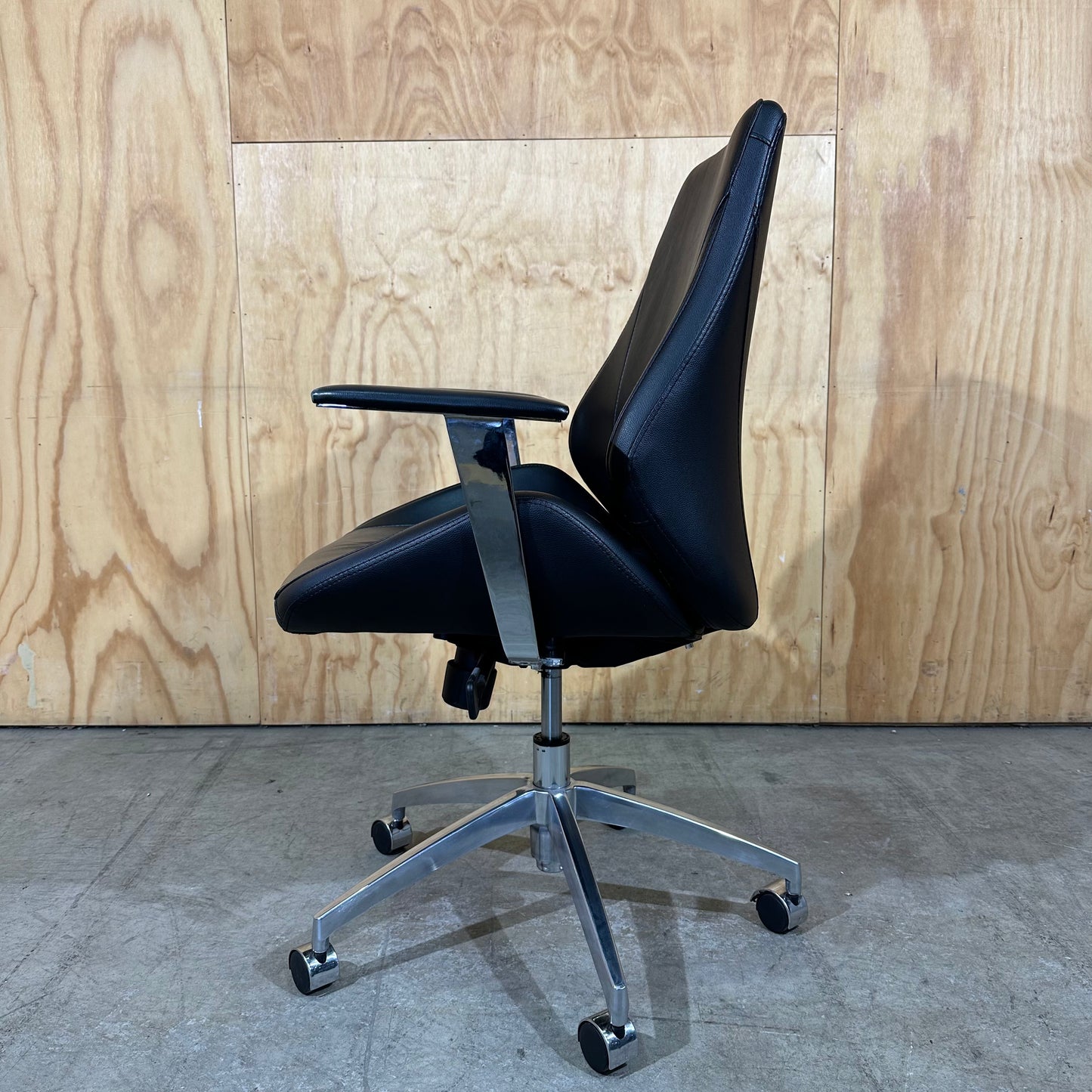 Corporate Chair Systems Black Leather Office Chair