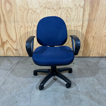 Blue Patterned Task Chair with Arms