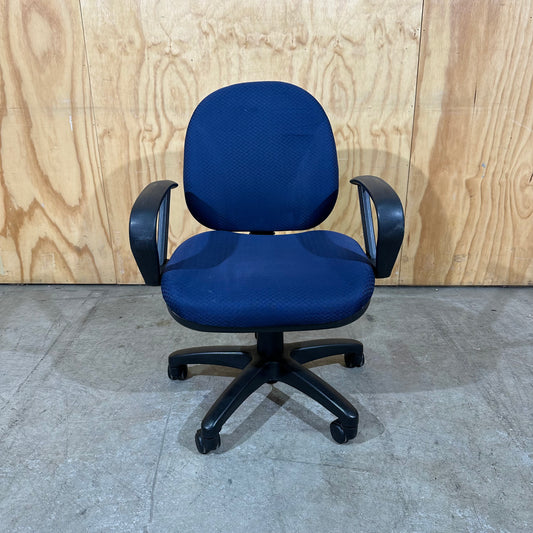 Blue Patterned Task Chair with Arms