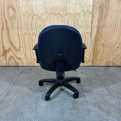 Blue Patterned Task Chair with Arms