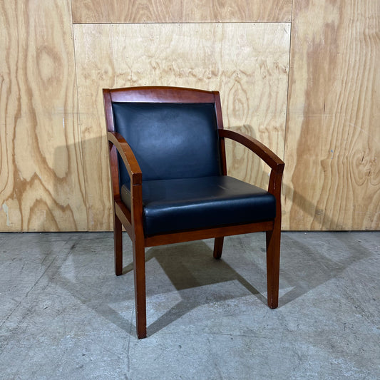 Replica Lorell Wood/Leather Sloped Guest Chair