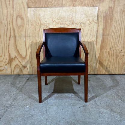 Replica Lorell Wood/Leather Sloped Guest Chair