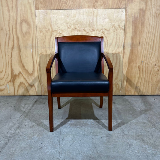 Replica Lorell Wood/Leather Sloped Guest Chair
