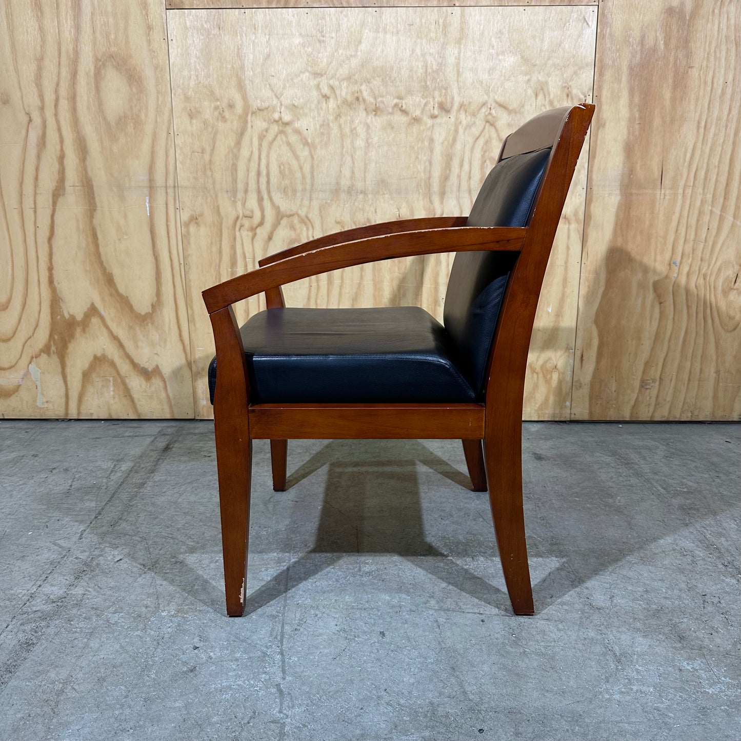 Replica Lorell Wood/Leather Sloped Guest Chair