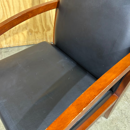 Replica Lorell Wood/Leather Sloped Guest Chair