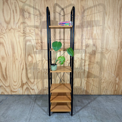 Axel Black Metal and Timber Shelving Unit