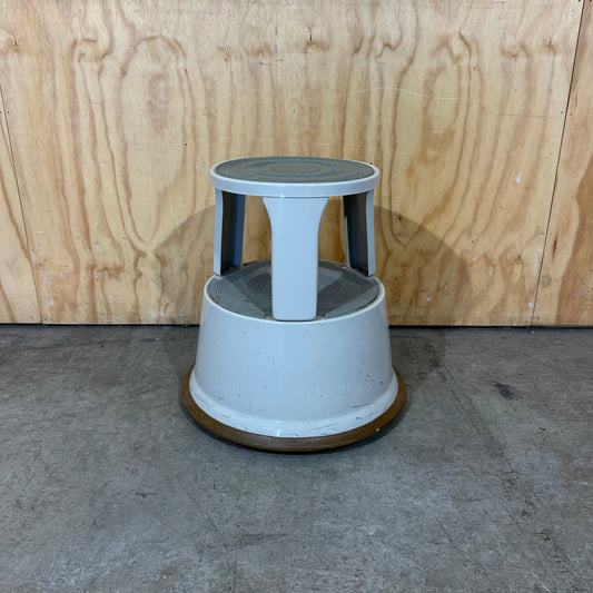 Werner Dorsch Rolltritt Movable Step Stool in White
