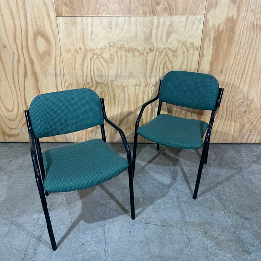 Pluto Upholstered Stackable Chair in Green